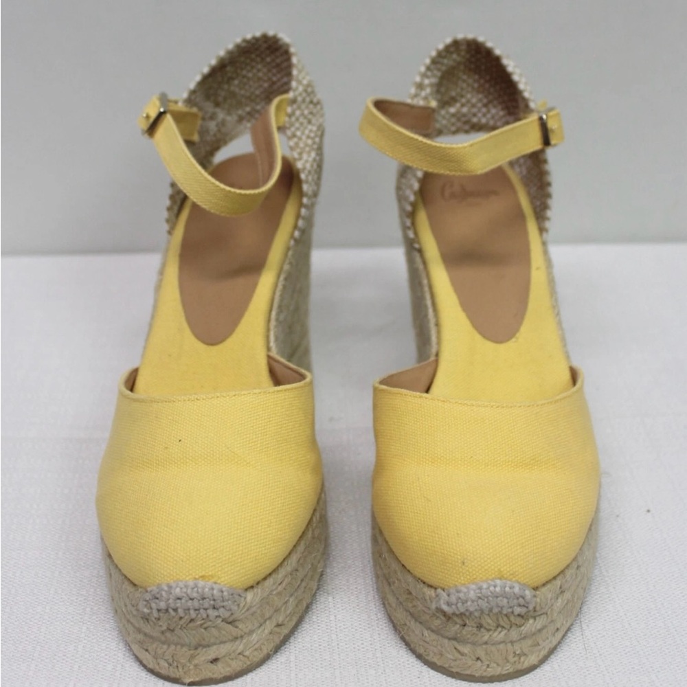 ISO WANT TO BUY  Carol Yellow Espadrille Wedge Sandals